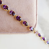 "Liv" 14K Yellow Gold Oval Arizona Amethyst Bracelet