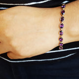 "Liv" 14K Yellow Gold Oval Arizona Amethyst Bracelet