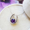Horseshoe Arizona Amethyst Pendant in 14k White Gold