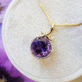 "Nadia" 14k Yellow Gold AZ Amethyst Pendant