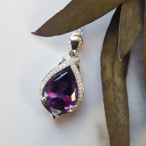 "Darlene" 14k White Gold Arizona Amethyst Pendant