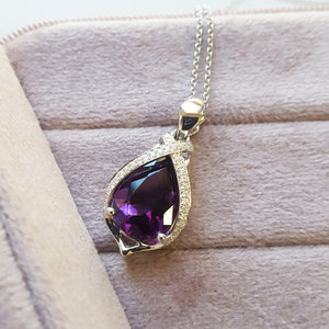 "Darlene" 14k White Gold Arizona Amethyst Pendant