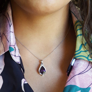 "Darlene" 14k White Gold Arizona Amethyst Pendant