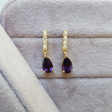 "Linnea" 14k Yellow Gold AZ Amethyst Earrings
