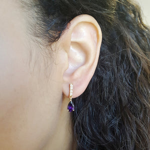 "Linnea" 14k Yellow Gold AZ Amethyst Earrings