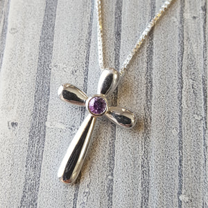 "Mary" Sterling Silver Amethyst Cross
