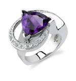 "Nicoletta" 14k White Gold Arizona Amethyst Ring