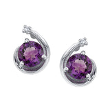 "Halley" Sterling Silver Arizona Amethyst Earrings