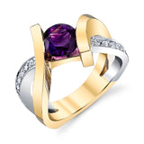 "Piper" Two Tone Arizona Four Peaks Amethyst Gold Ring