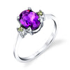 "Megan" Sterling Silver Arizona Amethyst and Peridot Ring