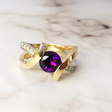"Piper" Two Tone Arizona Four Peaks Amethyst Gold Ring