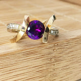 "Piper" Two Tone Arizona Four Peaks Amethyst Gold Ring