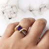 "Piper" Two Tone Arizona Four Peaks Amethyst Gold Ring