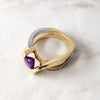 "Piper" Two Tone Arizona Four Peaks Amethyst Gold Ring